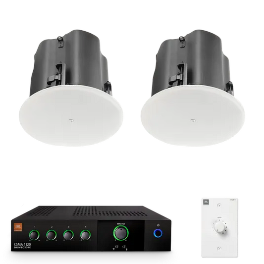 JBL Small Commercial Space Sound Bundle (White)