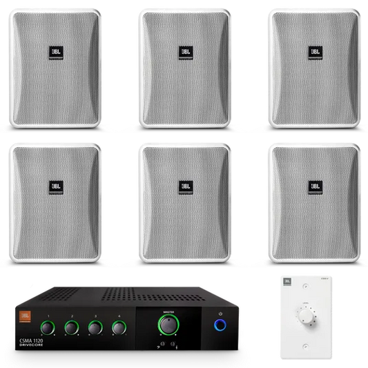 JBL Medium Commercial Space Sound Bundle (White)